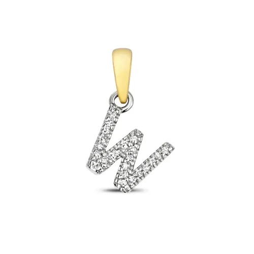0.02ct 0.50g W Diamond Initial pendent  - 9ct Yellow Gold 